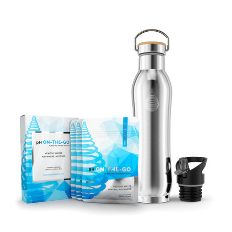 pH ACTIVE // Steel Water Bottle + 4 Filters