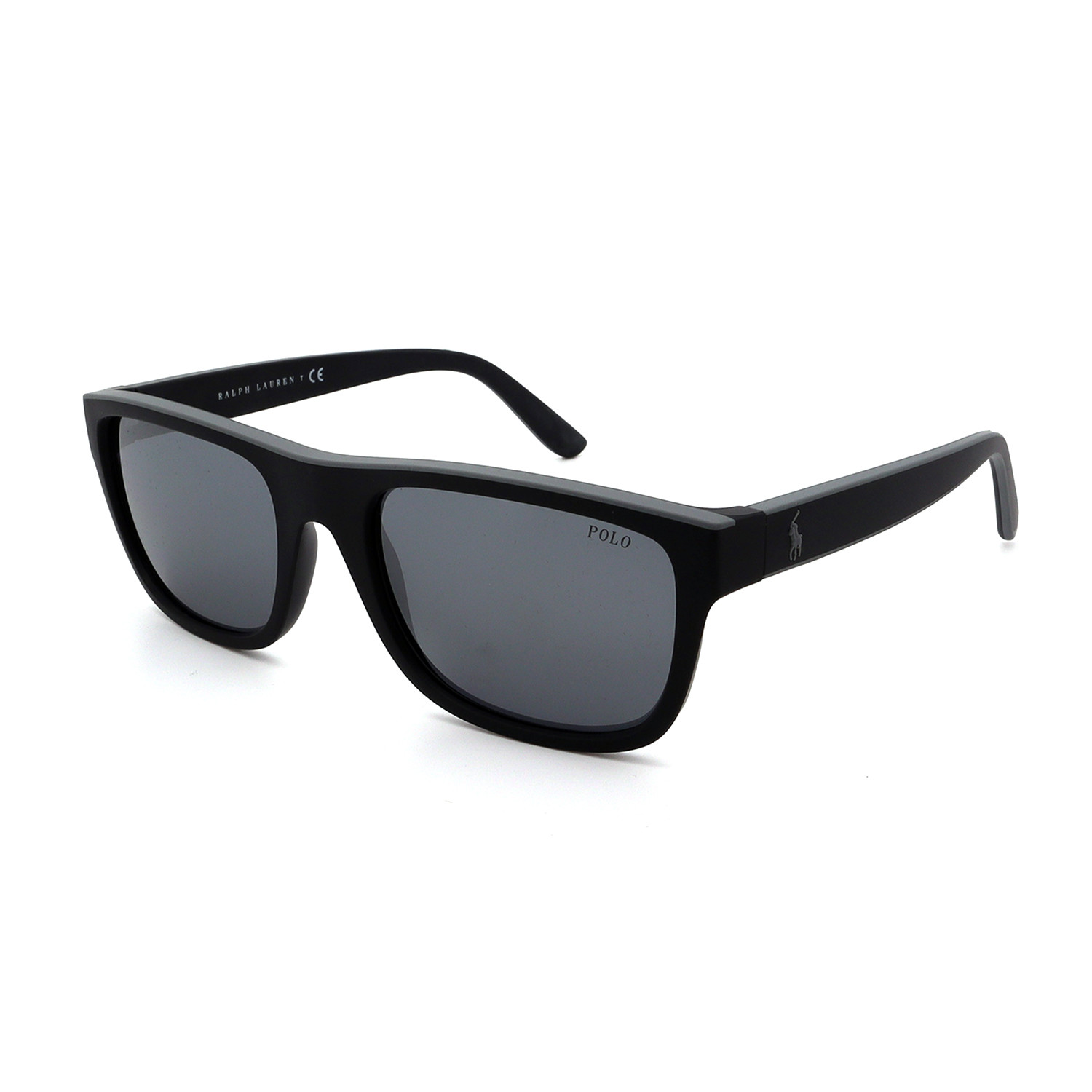 Polo // Men's PH4145-55236G Sunglasses // Black + Silver Mirror ...
