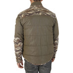 Camo Accent Convertible Vest Jacket // Brown (S)