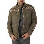 Camo Accent Convertible Vest Jacket // Brown (L)