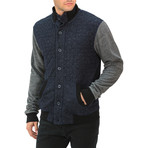 Quilted Vest Shirt Jacket // Navy (XL)
