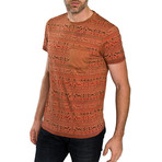 Aztec Print T-Shirt // Rust (M)