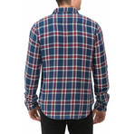 Long Sleeve Plaid Button-Down Shirt // Blue + Red (S)
