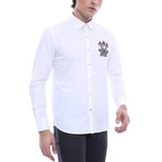 Crested Slim-Fit Shirt // White (L)