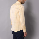 Window Pane Print Slim-Fit Shirt // Yellow (S)