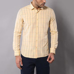 Window Pane Print Slim-Fit Shirt // Yellow (XL)