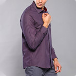 Printed Slim-Fit Shirt // Purple (S)