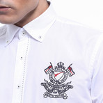 Crested Slim-Fit Shirt // White (S)