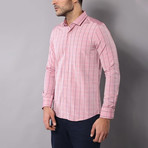Plaid Slim-Fit Shirt // Pink (S)