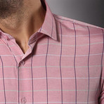 Plaid Slim-Fit Shirt // Pink (XL)