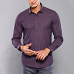 Printed Slim-Fit Shirt // Purple (L)