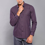 Printed Slim-Fit Shirt // Purple (S)