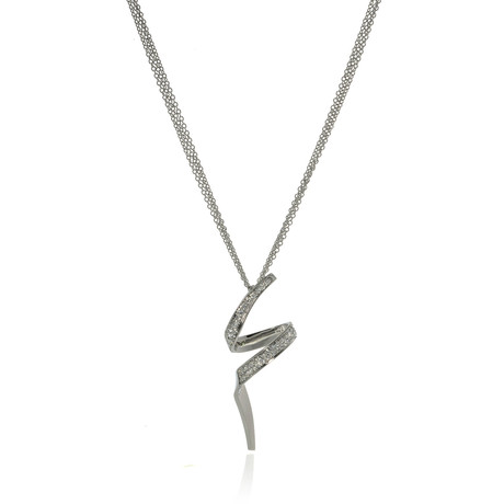 Piero Milano 18k White Gold Diamond Necklace IV // Store Display