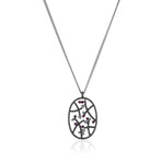 Piero Milano 18k White Gold Diamond + Ruby Necklace // Store Display