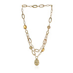 Piero Milano 18k Yellow Gold Diamond + Pearl Necklace // Store Display