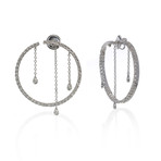 Piero Milano 18k White Gold Diamond Earrings I // Store Display