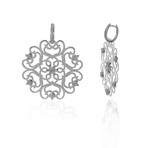 Piero Milano 18k White Gold Diamond Earrings V // Store Display