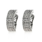 Piero Milano 18k White Gold Diamond Earrings IX // Store Display