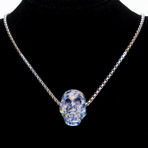Dell Arte // Sodalite Skull Necklace // Blue
