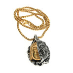 Dell Arte // Buddha + Evil Eyes Pendant Necklace // Gold + Silver