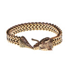Dell Arte // Viking Wolf Head Bracelet // Rose Gold Plated