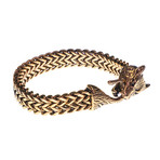 Dell Arte // Viking Wolf Head Bracelet // Rose Gold Plated
