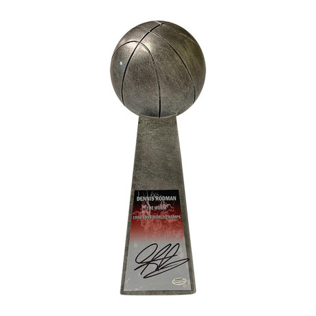 Dennis Rodman // Autographed Championship Replica Trophy