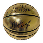 Larry Bird + Magic Johnson // Autographed Molten Gold Basketball
