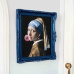 Girl with a Pearl Earring // Blue Frame (30"H x 25"W x 2.3"D)