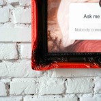 Ask Me a Question // Pink Frame (30"H x 25"W x 2.3"D)