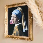 Girl with a Pearl Earring // Gold Frame (30"H x 25"W x 2.3"D)