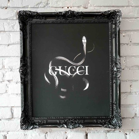Gucci // Black Frame (30"H x 25"W x 2.3"D)
