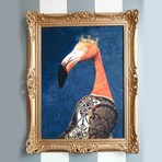 Flamingo // Gold Frame (15"H x 13"W x 1.5"D)