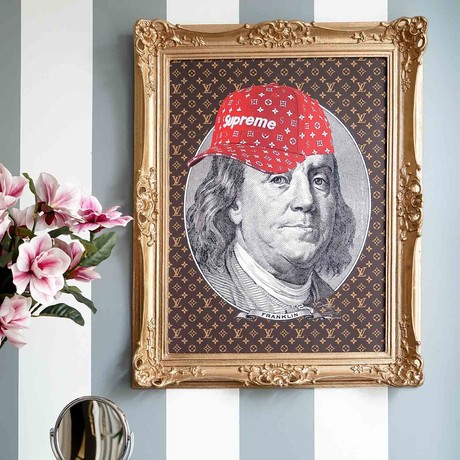Benjamin Franklin // Gold Frame (30"H x 25"W x 2.3"D)