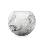 Marble Ink Swirl Glass Ball Vase (5.5"H)