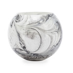 Marble Ink Swirl Glass Ball Vase (5.5"H)