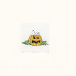 Snoopy // Pumpkin // Peanuts Halloween Hand Painted Cartoon Etching (Unframed)