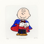 Charlie Brown Peanuts Halloween Hand Painted Cartoon Etching (Unframed)