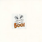 Snoopy // Boo Face // Peanuts Halloween Hand Painted Cartoon Etching (Unframed)