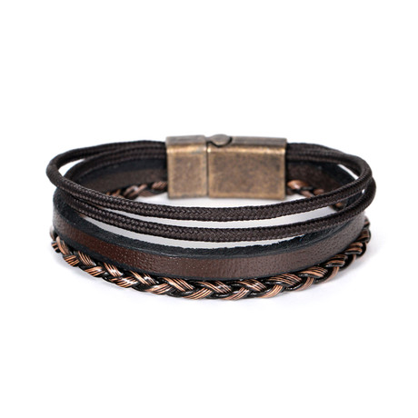 Stacked Leather Bracelet // Brown