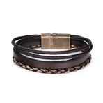 Stacked Leather Bracelet // Brown