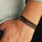 Stacked Leather Bracelet // Brown