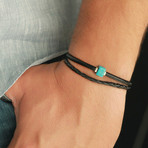 Turq Leather Bracelet // Turquoise