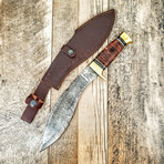 Kukhri // Stacked Leather and Horn // Two Tone Handle