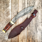 Kukhri // Stacked Leather and Horn // Two Tone Handle