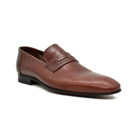 Textured Loafer // Brown Croco (Euro: 38)