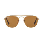 Unisex Square Sunglasses // Gold + Brown