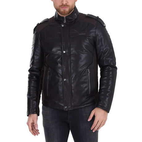 Kyle Waterproof Leather Jacket // Brown (XS)