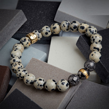 Abbachi Beads Bracelet // Black + White (XS)