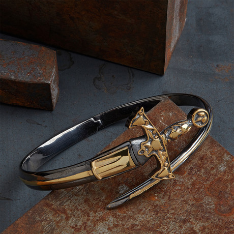 Arthurs Sword Bracelet // Black + Gold (XS)